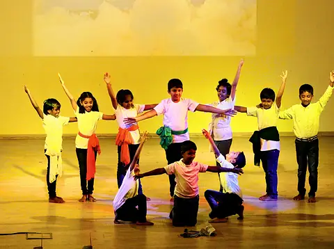 The junior school on stage