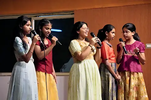 Students singing at the Multilingual Musical Programme during Language Week