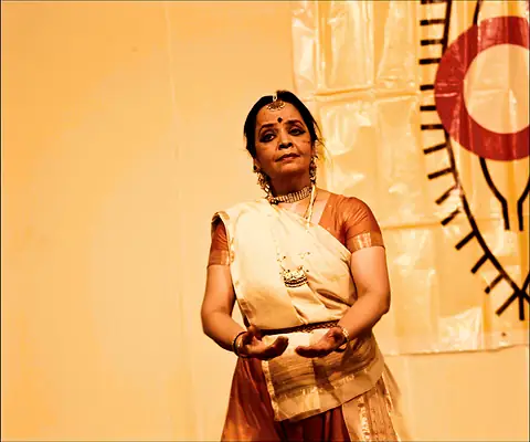 A visiting dancer, alone on stage