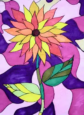 A bright flower on a ground of purple and pink shapes
The Crossroads, Issue 10 · August 2023