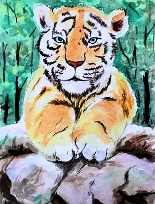 A tiger lying on rocks among green trees
The Crossroads, Issue 14 · January–February 2024