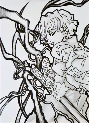 An anime figure wrapped in branches, in black line
The Crossroads, Issue 16 · April–May 2024