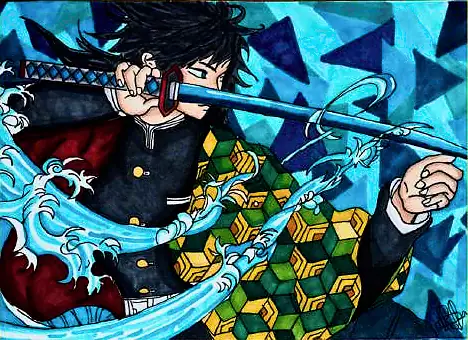 An anime swordsman in patterned robes slicing through blue waves
The Crossroads, Issue 19 · September–October 2024