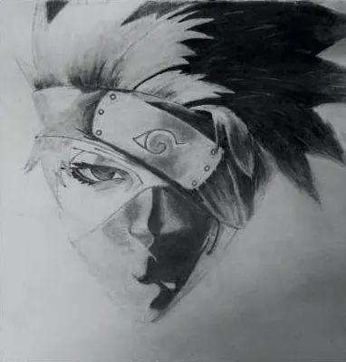 A masked ninja with a headband, in grey