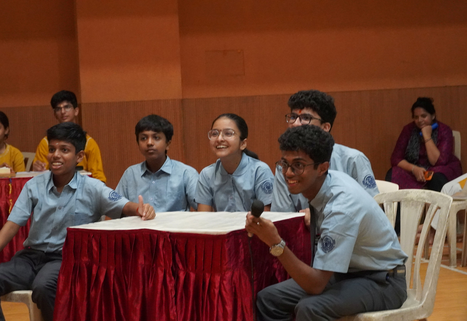 Vasishta students participating in a school quiz