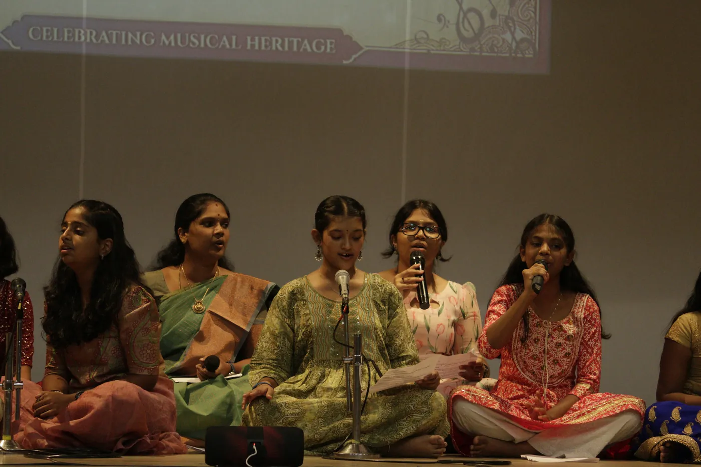 Singers performing at the Swaranjali Sangeet Sabha