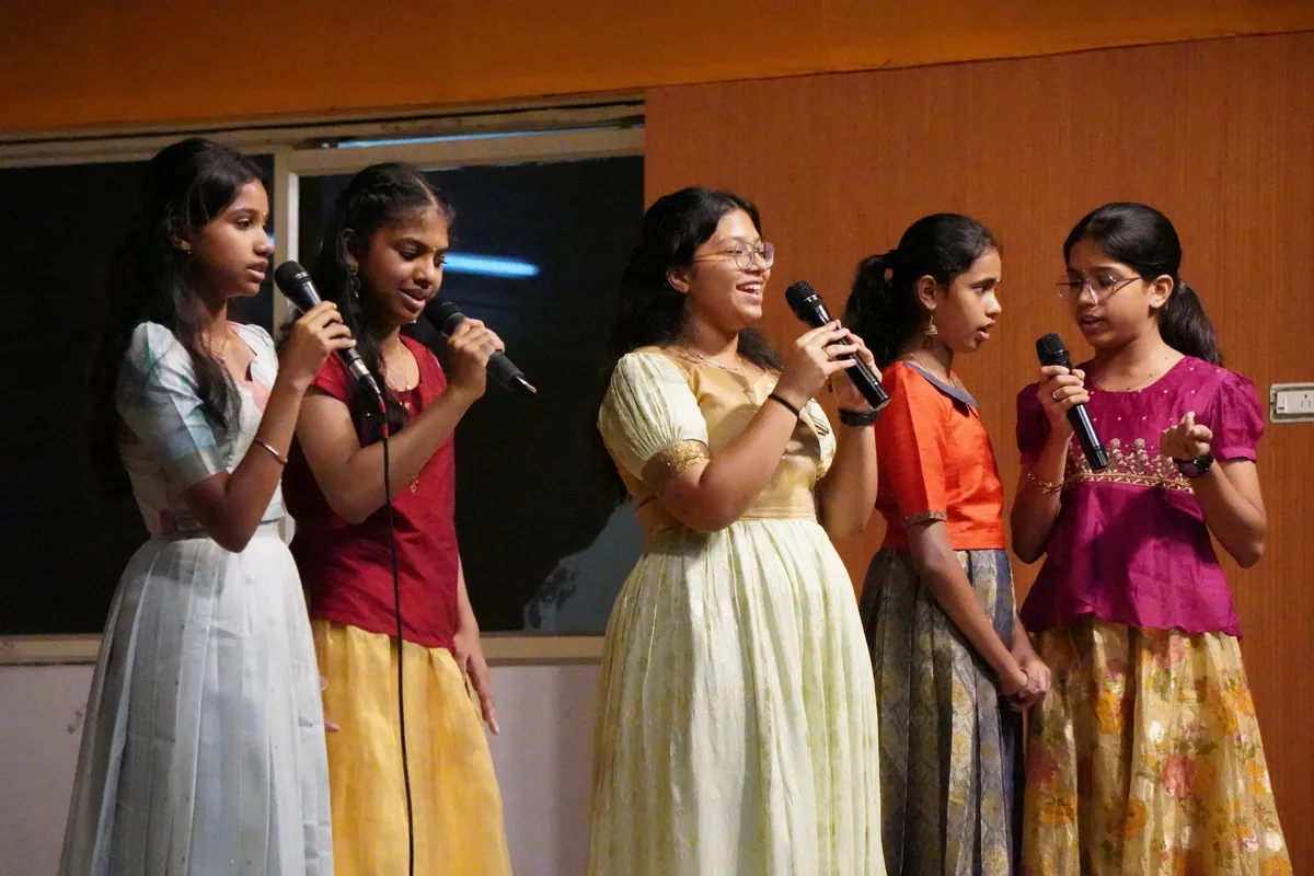 Students singing at the Multilingual Musical Programme during Language Week