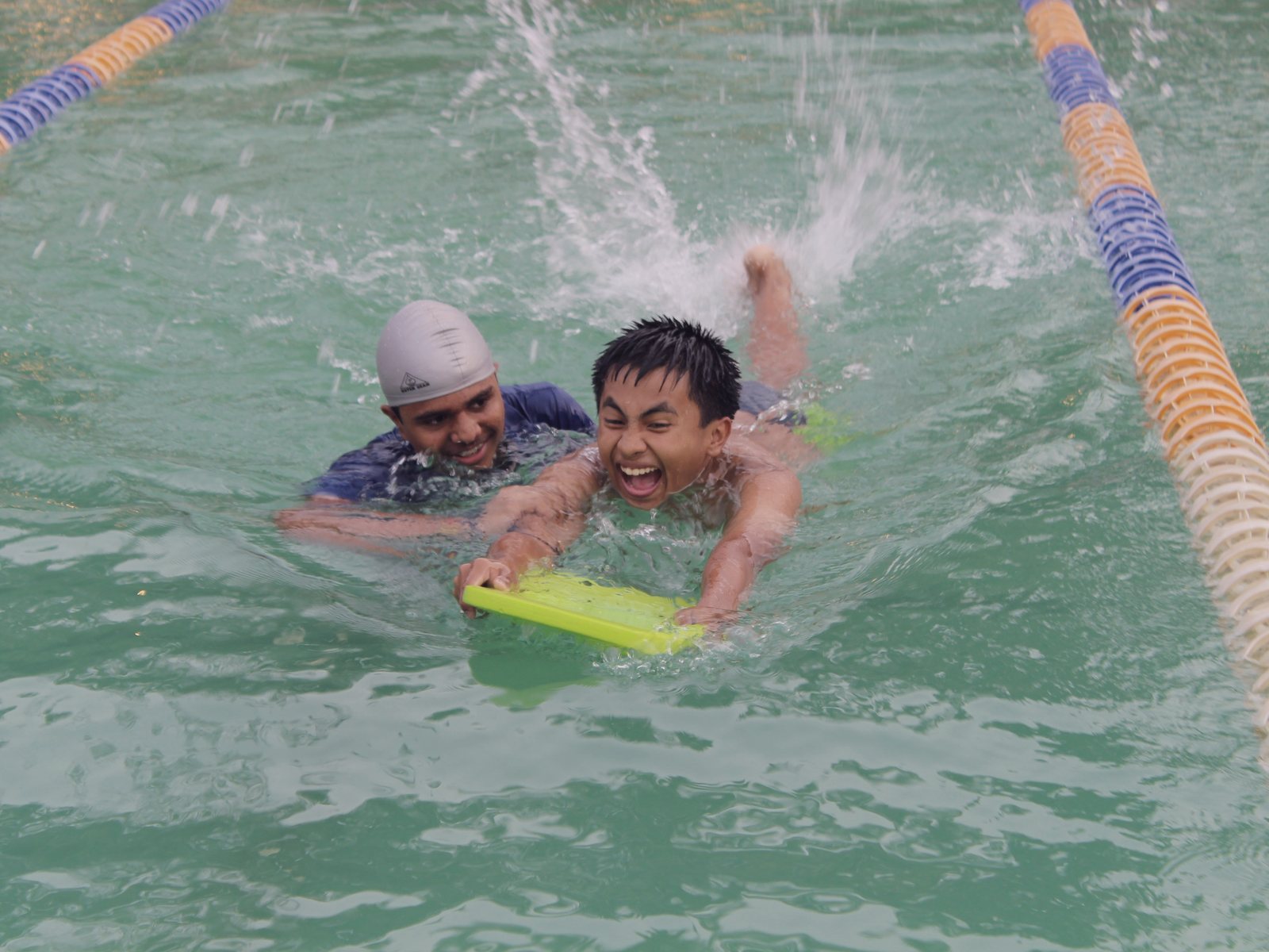 CIRS students swimming in the campus pool
