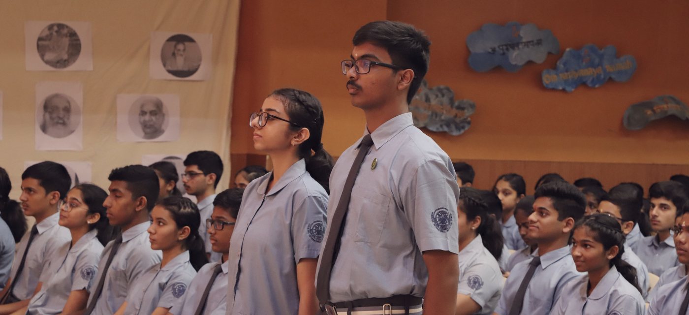CIRS students standing together at a school gathering